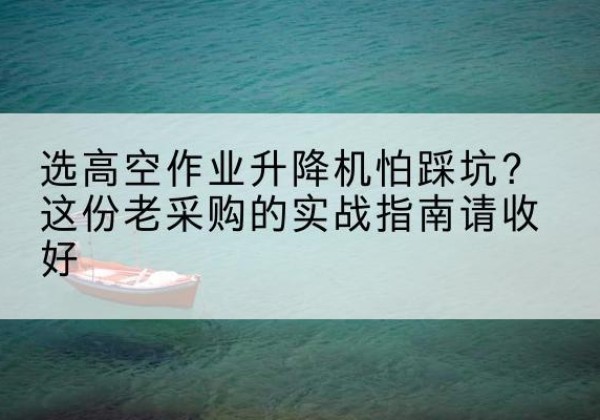 瓜州高空作业升降机厂家推荐-选高空作业升降机怕踩坑？这份老采购的实战指南请收好
